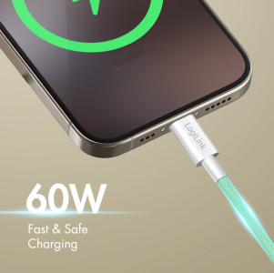 LogiLink USB 2.0 Kabel, USB-A - USB-C Stecker, 0,15 m, weiß