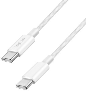 LogiLink USB 2.0 Kabel, USB-C - USB-C Stecker, 0,15 m, weiß
