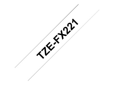 Brother TZEFX-221 ruban laminé P-Touch 9mm 8M Noir sur Blanc