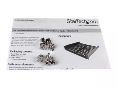 Startech : ETAGERE VENTILEE pour RACK SERVEUR UNIVERSEL