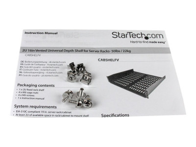 Startech : ETAGERE VENTILEE pour RACK SERVEUR UNIVERSEL