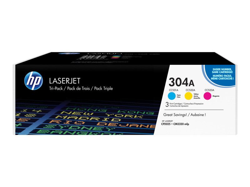 HP : Cartouche Toner LaserJet 304A TRIpack CYM