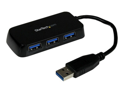 Startech : Noir 4PORT EXTERNAL USB 3 MINI HUB avec BUILT-IN cable