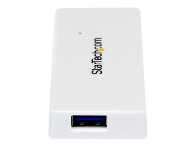 Startech : WHITE 4PORT EXTERNAL USB 3 MINI HUB avec BUILT-IN cable