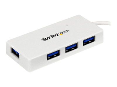 Startech : WHITE 4PORT EXTERNAL USB 3 MINI HUB avec BUILT-IN cable