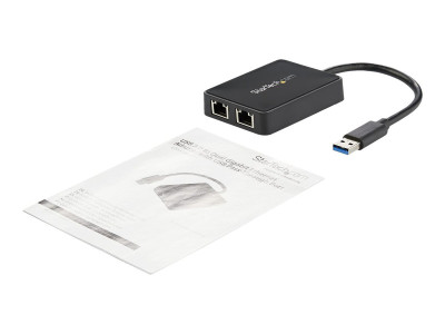 Startech : USB 3 2 PORT GIGABIT ETHERNET LAN ADAPTER - 10/100/1000