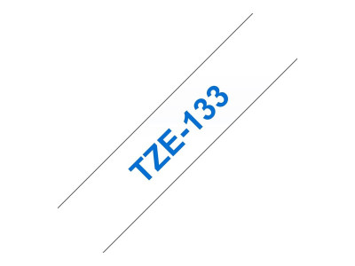 Brother TZE-133 ruban laminé P-Touch 12mm 8M Bleu sur Transparent