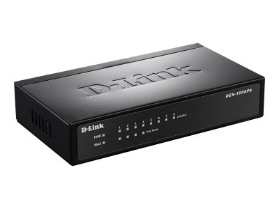 D-Link : DESKTOP SWITCH 8 PORT10/100MBPS UNMANAGED 4 POE PORTS