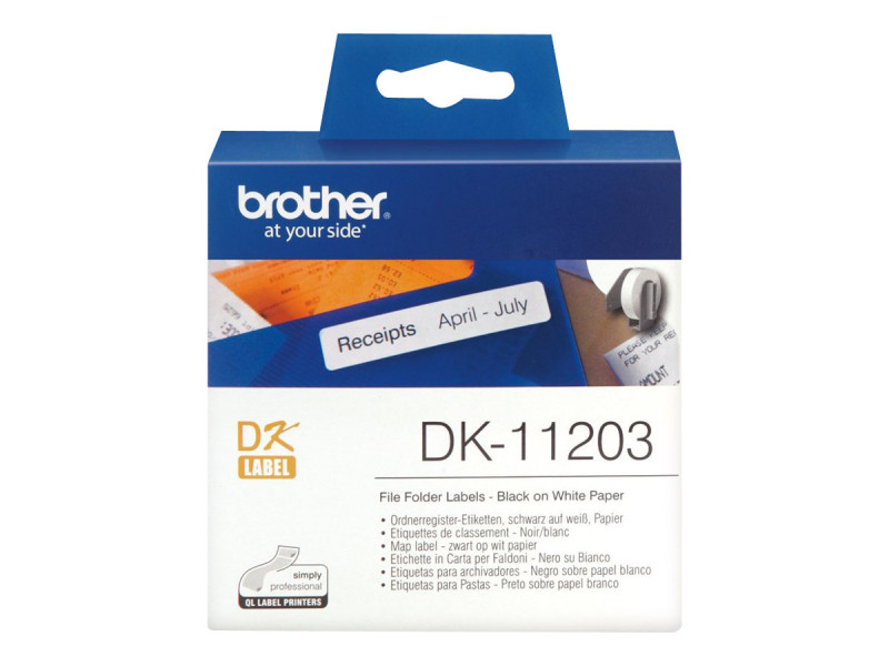 Brother : DK SINGLE LABLE ROLLS F/ QL-500 550 300PCS/RL 17X87M