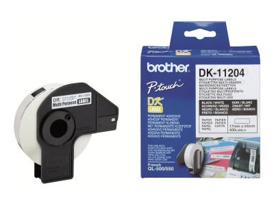 Brother : DK SINGLE LABLE ROLLS F/ QL-500/550 400PCS/RL 17X54M