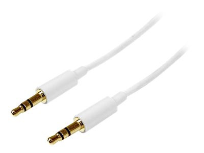 Startech : 1M WHITE SLIM 3.5MM STEREO AUDIO cable - MALE TO MALE