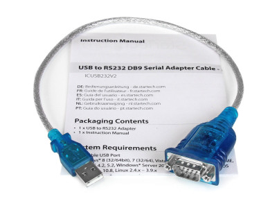 Startech : CABLE ADAPTATEUR USB VERS SERIE DB9 RS232 - MALE VERS MALE