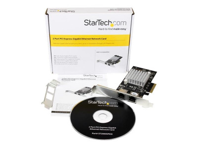 Startech : CARTE RESEAU PCIE 2 PORTS RJ45 ADAPTATEUR NIC GIGABIT ETHERNET