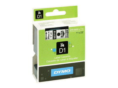 Dymo : CASSETTE Ruban D 1 24X7MM Noir/TRANSPARENT fr