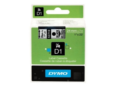 Dymo : CASSETTE Ruban D 1 24X7MM Noir/TRANSPARENT fr