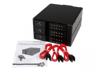 Startech : 3 BAY 3.5IN SATA / SAS HDD TRAYLESS MOBILE RACK BACKPLANE