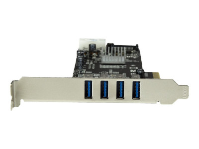 Startech : CARTE CONTROLEUR DOUBLE BUS PCIE VERS 4 PORTS USB 3.0 - UASP