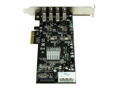 Startech : CARTE CONTROLEUR DOUBLE BUS PCIE VERS 4 PORTS USB 3.0 - UASP