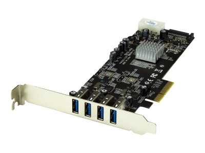 Startech : CARTE CONTROLEUR DOUBLE BUS PCIE VERS 4 PORTS USB 3.0 - UASP