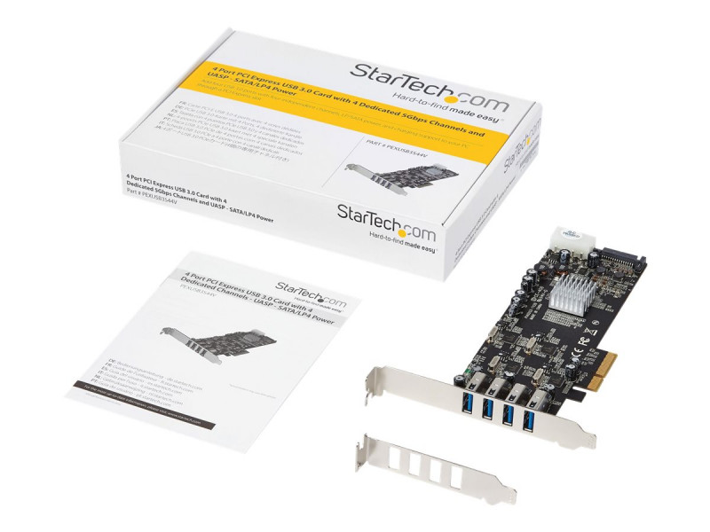 Startech : CARTE CONTROLEUR QUADRUPLE BUS PCIE VERS 4 PORTS USB