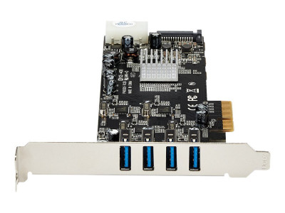 Startech : CARTE CONTROLEUR QUADRUPLE BUS PCIE VERS 4 PORTS USB 3.0 - UASP