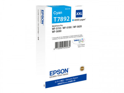 Epson T7892 - Cartouche Encre XXL Cyan 4 000 pages pour WF-5620