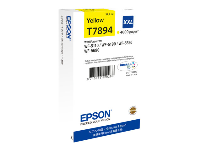 Epson T7894 - Cartouche Encre XXL Jaune 4 000 pages pour WF-5620