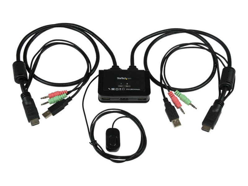 Commutateur KVM HDMI 2 ports 4K60Hz avec concentrateur USB et sortie audio