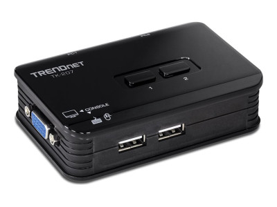 TrendNet : 2 PORT USB KVM SWITCH kit (INCLUDE 2 X KVM CABLES)