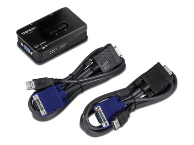 TrendNet : 2 PORT USB KVM SWITCH kit (INCLUDE 2 X KVM CABLES)