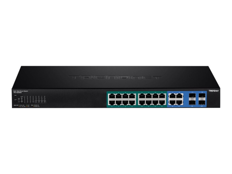 TrendNet : SWITCH avec 2 MINI-GBIC SLOTS 16 POE 2 SFP + 10-PORT