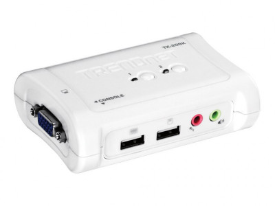 TrendNet : 2 PORT USB KVM SWITCH kit W. AUDIO INCLUDE 2 X KVM CABLES