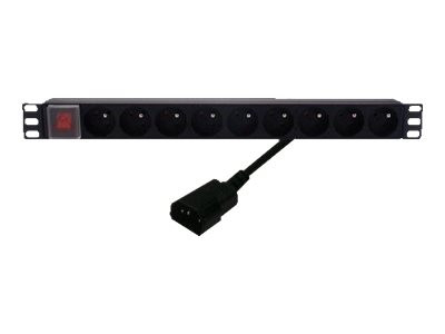 MCL Samar : POWER BAR RACK MOUNTABLE avec SWITCH - 9 SOCKETS + C14 cable