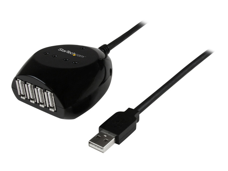 Startech : CABLE USB 2.0 ACTIF de 15 M avec HUB USB @ 4 PORTS - NOIR