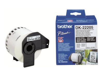 Brother : DK CONTINUOUS LABELS WHITE F/ QL-500/550 papier 30.48M 62M