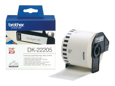 Brother : DK CONTINUOUS LABELS WHITE F/ QL-500/550 papier 30.48M 62M