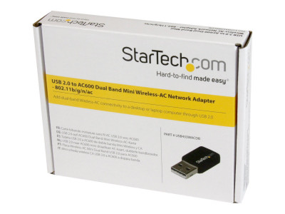 Startech : ADAPTATEUR USB 2.0 RESEAU SANS FIL BIBANDE AC600- CLE WIFI