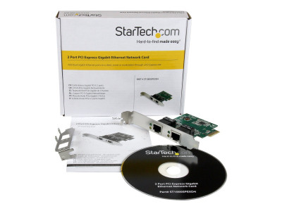 Startech : CARTE RESEAU / ADAPTATEUR PCIE 2 PORTS GIGABIT ETHERNET RJ45