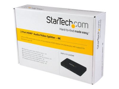 Startech : REPARTITEUR SPLITTER VIDEO HDMI 4K @ 2 PORTS ALUMINIUM