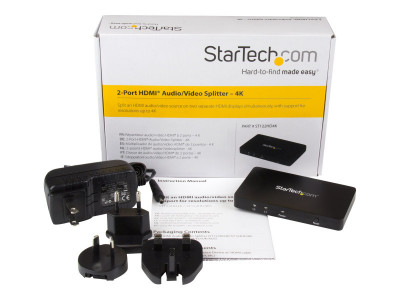 Startech : REPARTITEUR SPLITTER VIDEO HDMI 4K @ 2 PORTS ALUMINIUM