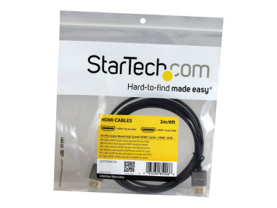 Startech : CABLE HDMI HAUTE VITESSE ULTRA HD 4K X 2K -2M M/M - METALLIQUE