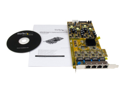 Startech : CARTE RESEAU PCI EXPRESS A 4 PORTS GIGABIT POE - NIC PCIE