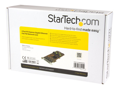 Startech : CARTE RESEAU PCI EXPRESS A 4 PORTS GIGABIT POE - NIC PCIE