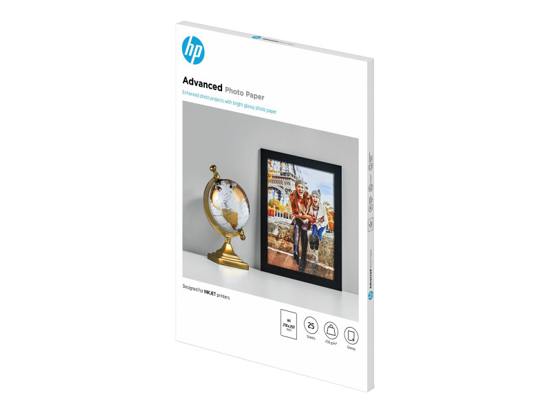 HP : HP ADV GLOSSY Photo papier 250G A4 210X297MM 25SH