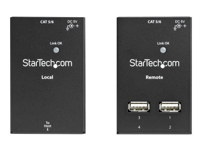 Startech : EXTENDEUR USB 2.0 SUR CAT5 / CAT6 A 4 PORTS JUSQU A 50 M