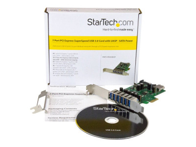 Startech : CARTE CONTROLEUR PCIE 7 PORTS USB 3.0 avec UASP et ALIM. SATA