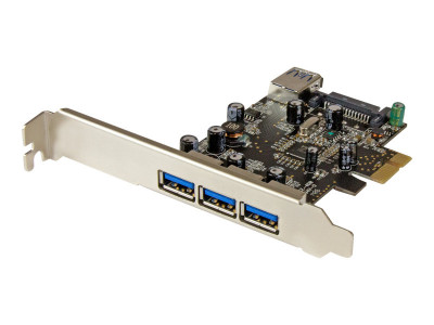 Startech : CARTE CONTROLEUR PCIE A 4 PORTS USB 3.0 avec UASP - 3 EXT 1 INT