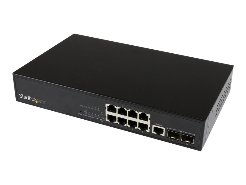 Startech : SWITCH GIGABIT ETHERNET GERE L2 A 10 PORTS avec 2 SLOTS SFP