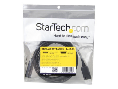 Startech : CABLE ADAPTATEUR DISPLAYPORT VERS HDMI de 2 M - M/M - 4K
