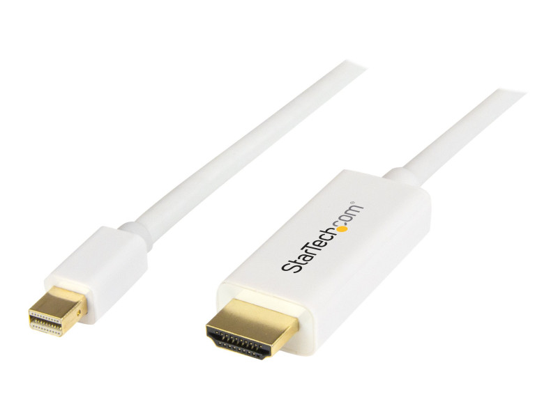 Startech : CABLE ADAPTATEUR MINI DP VERS HDMI de 2 M - M/M - 4K - BLANC